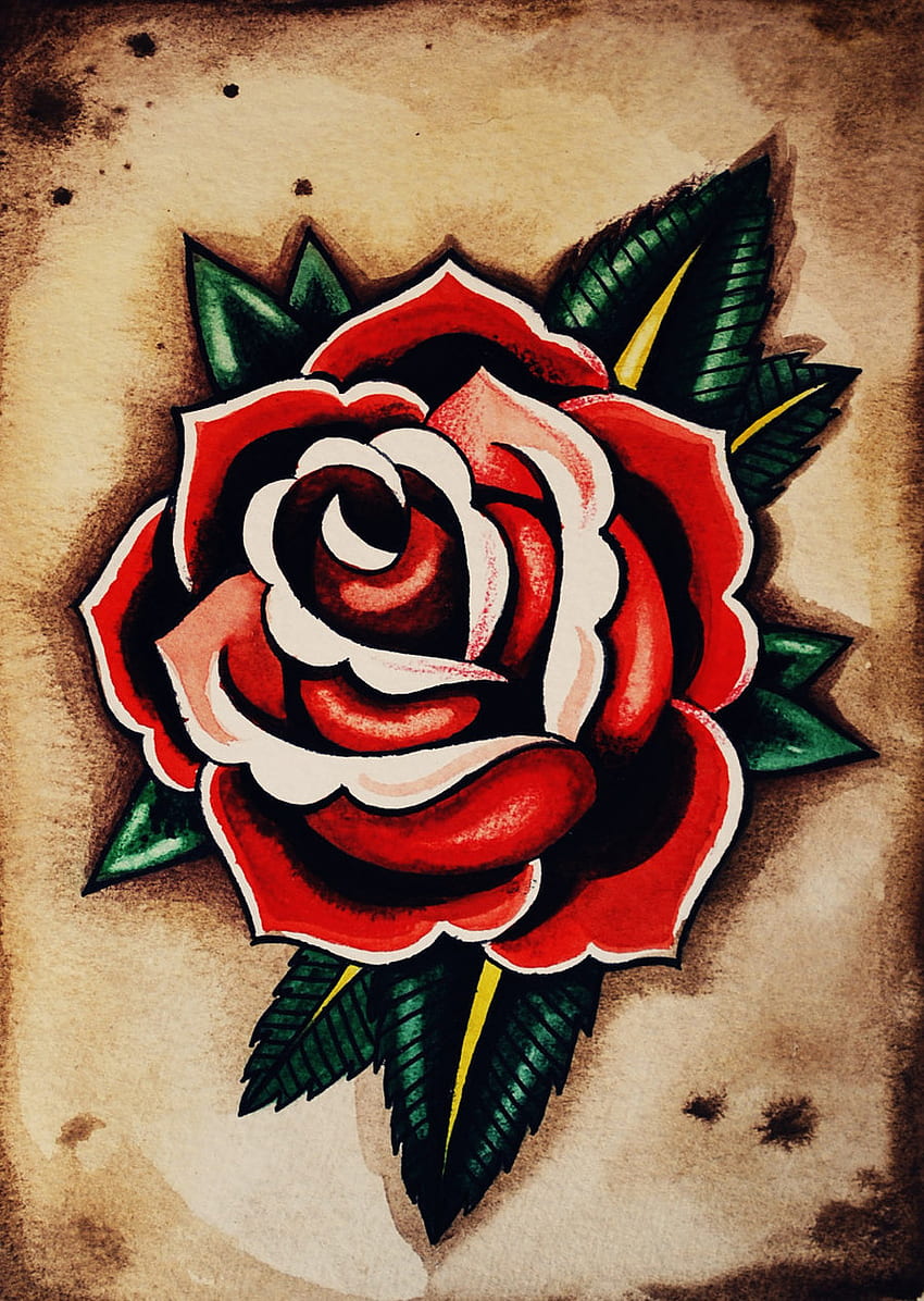 Tattoo flash rose hi-res stock photography and images - Alamy