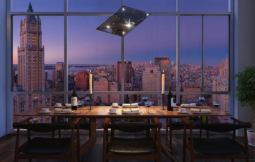 Manhattan, lusso, appartamenti, panoramica Sfondo HD