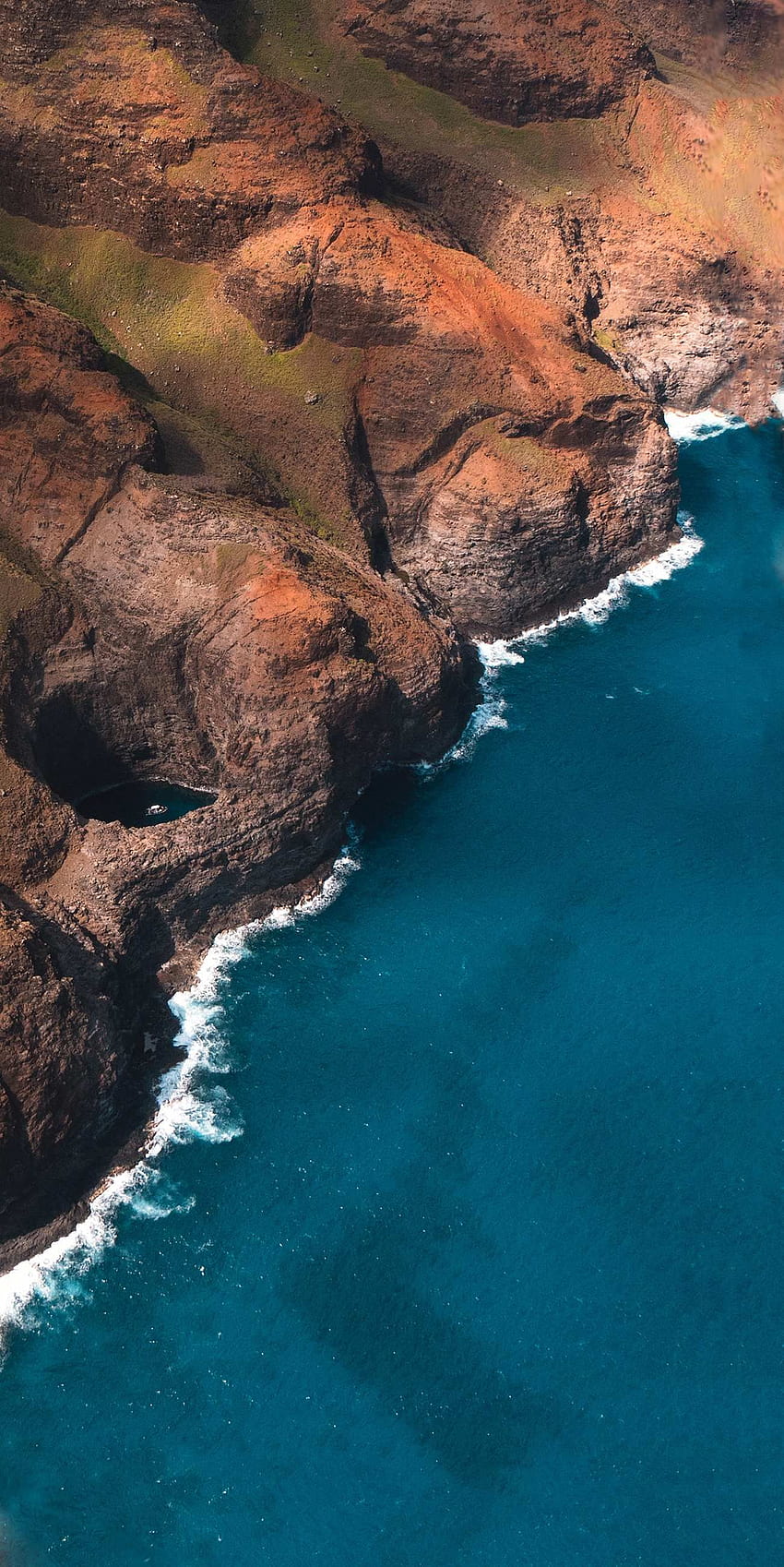 Rocks Ocean widok z lotu ptaka w 2019 r. Zobacz Tapeta na telefon HD