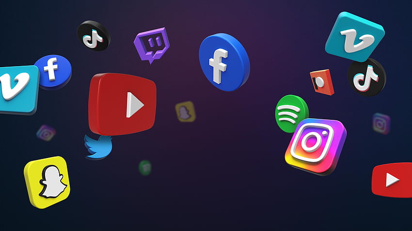 mTracker 3D Social Media Icon Pack - Paquete de iconos de redes sociales 3D rastreables para mTracker 3D Plugin para Final Cut Pro y Apple Motion, iconos de redes sociales fondo de pantalla
