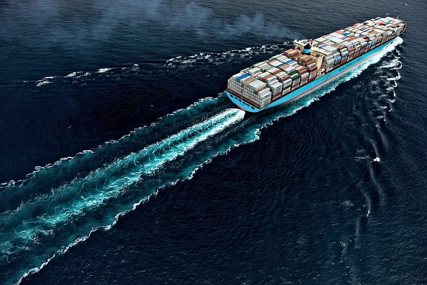Portacontenedores de vehículos. Maersk line, barco, contenedor, contenedor de envío fondo de pantalla