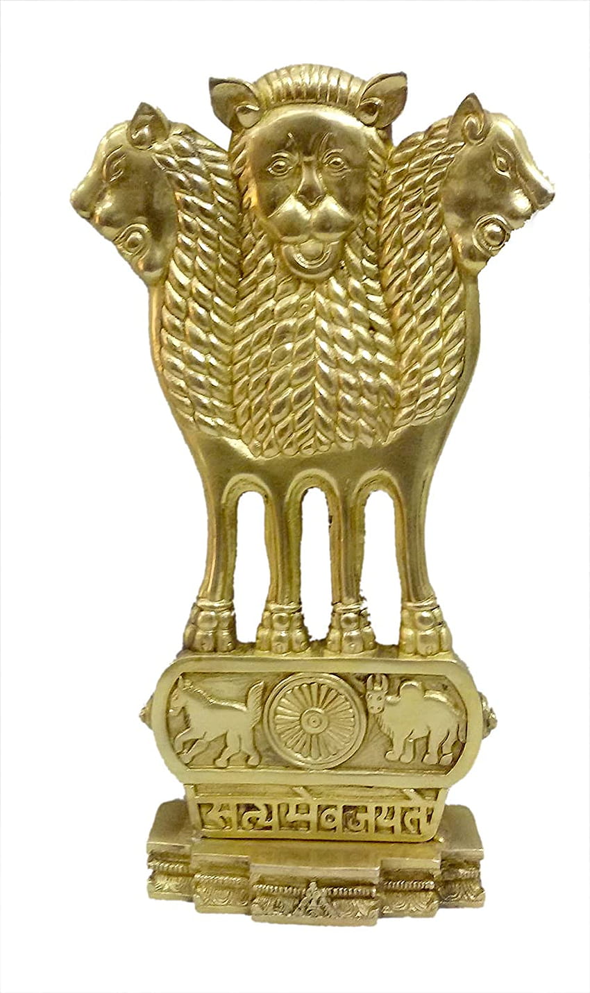 Buy BHARAT HAAT ASHOK STAMBH IN FINE FINISHING PURE BRASS METAL YELLOW (8.66 X 2.36 X 16.14 INCH) Online at Low Prices in India HD phone wallpaper