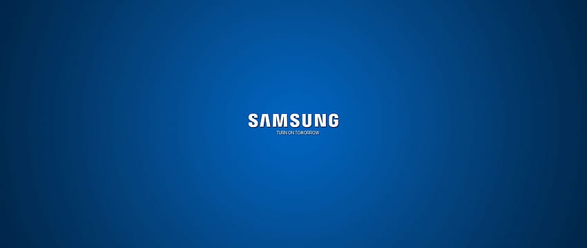 Samsung, firma, logo, niebieski, biały — tło firmy, 2560 x 1080 niebieski Tapeta HD