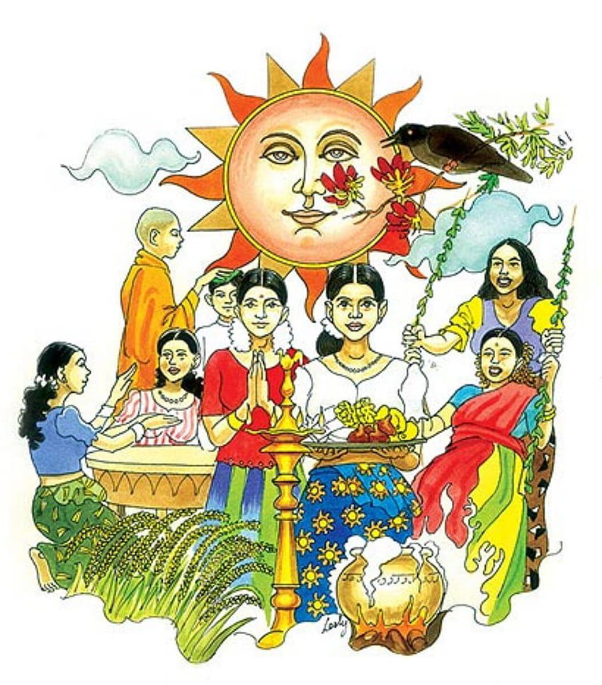 Clipart di capodanno singalese, capodanno tamil Sfondo del telefono HD