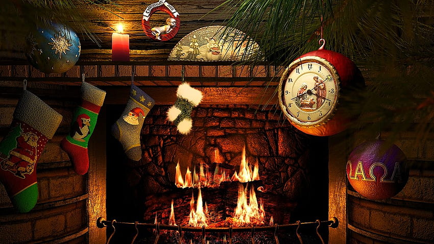 Christmas Fireplace Background, Winter Fireplace HD wallpaper | Pxfuel