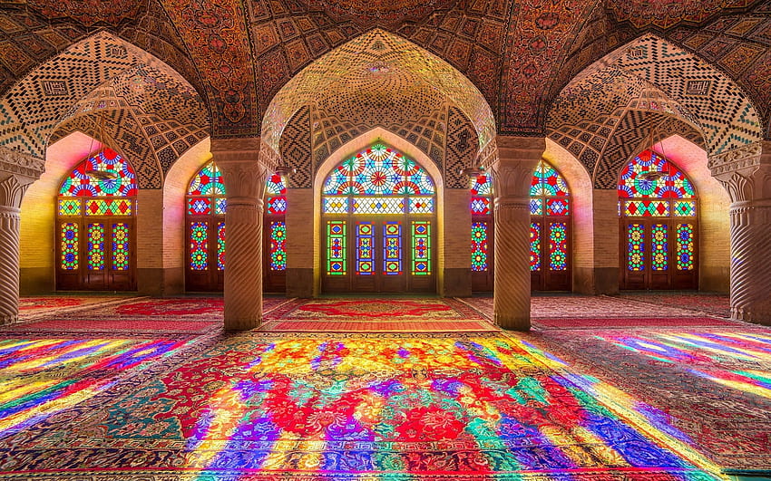 Mosque in Iran, Temple, Architecture, Mosque, Persian, Church, House, Sun, Ramadan, Asia, Stained Glass, Iran, Colors, Religion, Glass, Reflections, Arabic, Islam, Western, Exotic, God HD wallpaper
