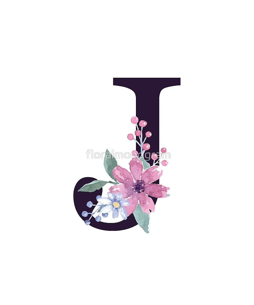 Autocollant de flore d'été de monogramme J par floralmonogram. Monogramme, alphabets élégants, lettrage de tatouage, jolie lettre T Fond d'écran de téléphone HD
