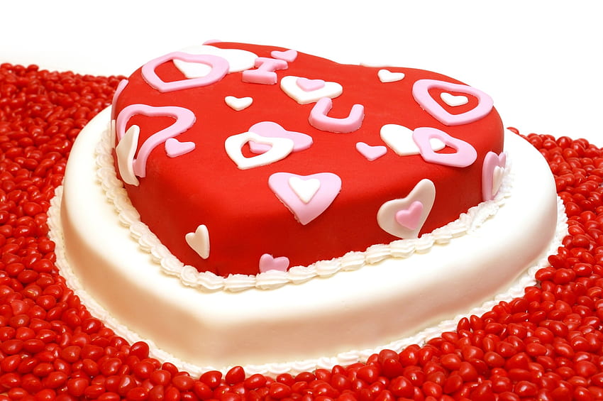 Ciasto Walentynkowe, Ciasto, Walentynki, Natura, Święta Tapeta HD