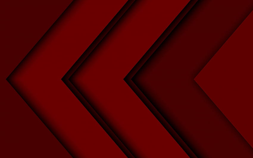 flechas rojas, ilustraciones, creativo, flechas abstractas, diseño de material rojo, formas geométricas, flechas, geometría, rojo, flechas oscuras con resolución. Alta calidad fondo de pantalla