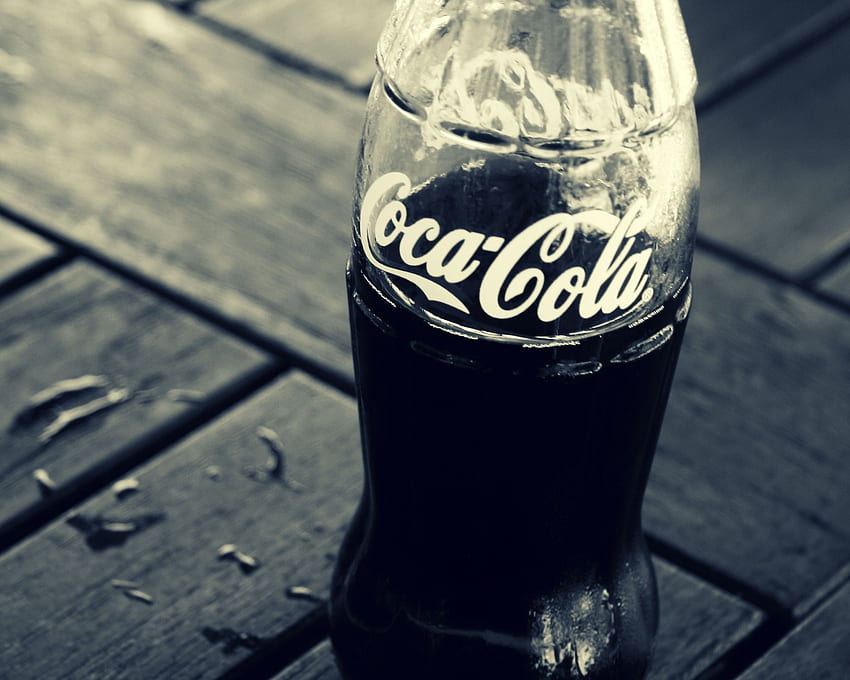 Bottles, Coca Cola, Fizzy Drink, Black Style, Soft Drink HD wallpaper