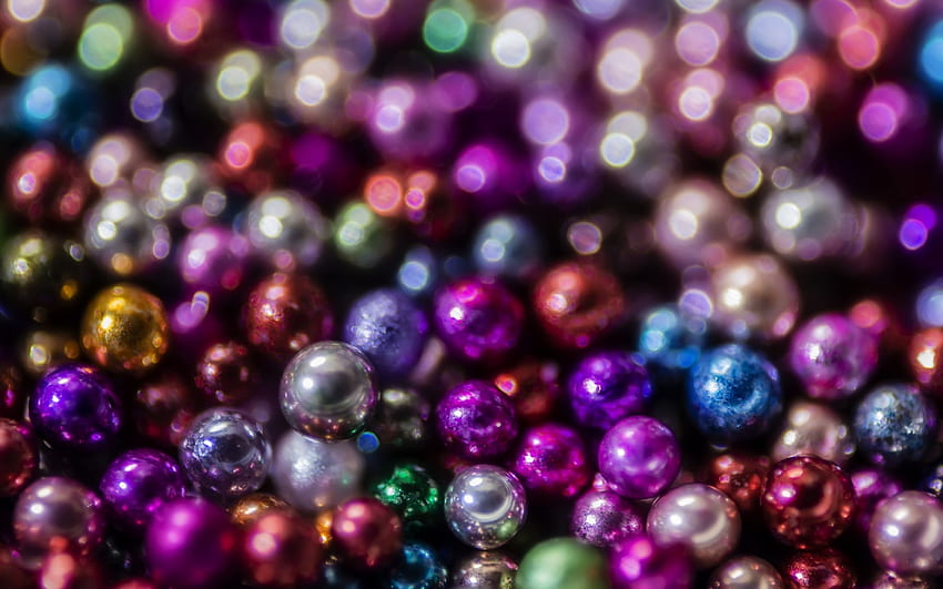 Perles colorées, bleu, coloré, perles, violet, rose, arc-en-ciel, vert, boule, rouge, texture Fond d'écran HD