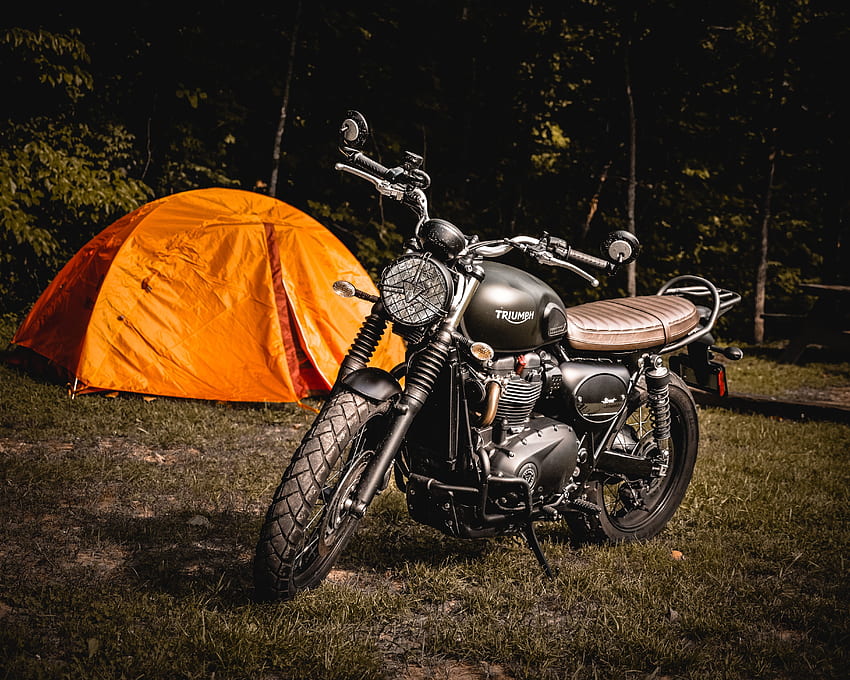 Grass, Motorcycles, Motorcycle, Tent HD wallpaper