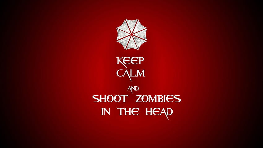red, white, Resident Evil, Umbrella Corp., Keep Calm and Shoot HD wallpaper