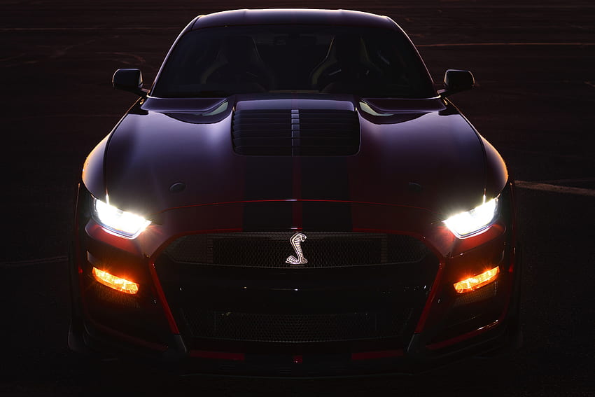 2020 voiture, Ford Mustang Shelby GT500, sombre, muscle car Fond d'écran HD