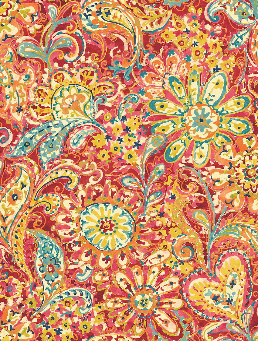 Red Paisley px HD phone wallpaper