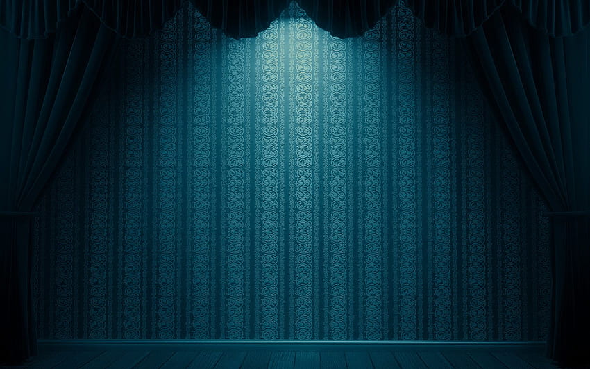 Empty Stage With Spotlight - Red Curtain - - HD wallpaper