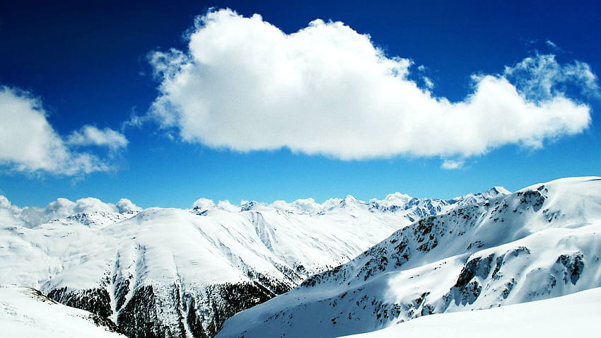 自然, 山, 雪, 降下, リゾート, スキー 高画質の壁紙