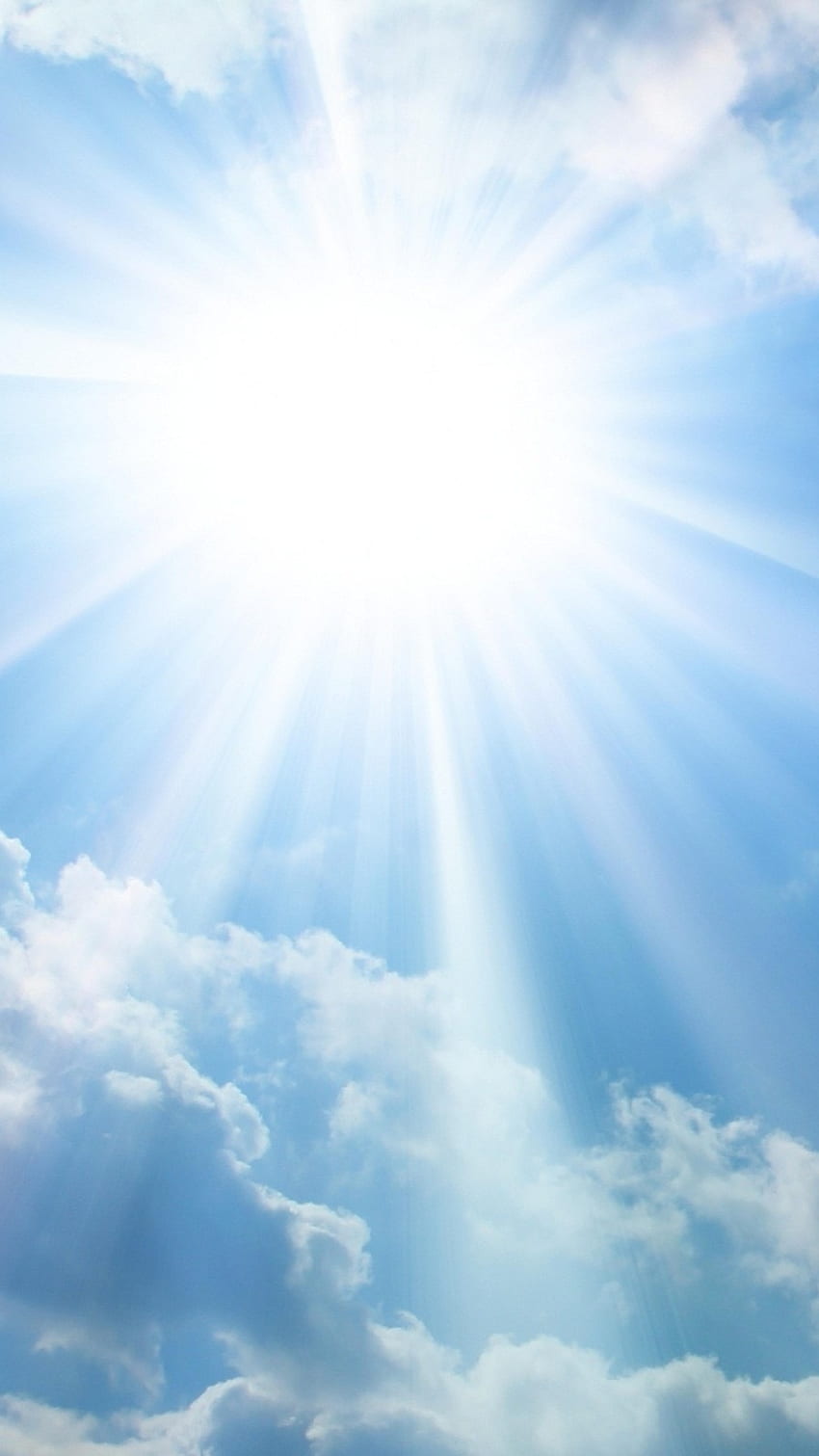Shining, Blue Sky, Sunrays HD phone wallpaper