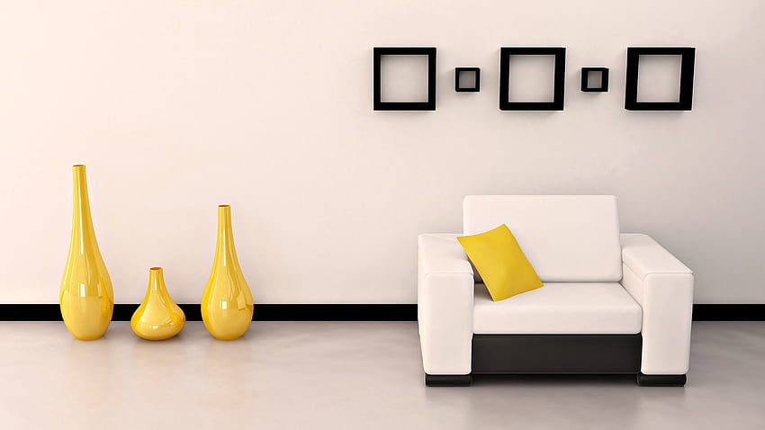 Wall, Room, Armchair, Vases HD wallpaper