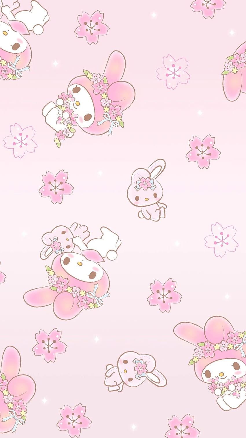 My Melody Background, Melody и Kuromi HD тапет за телефон