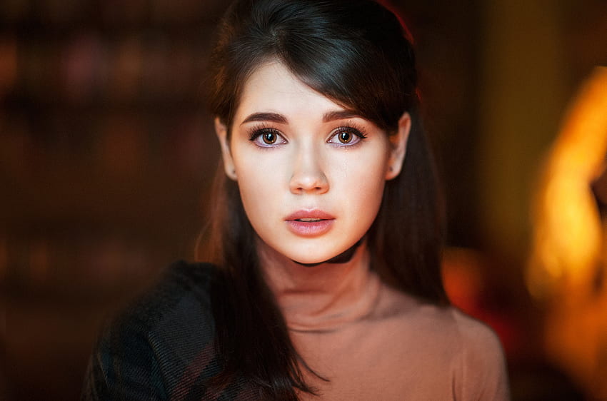 Beautiful Woman Brunette Brown Eyes Hd Wallpaper Pxfuel 