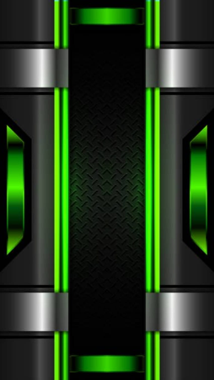 3d hijau perak hitam, teknologi, amoled, neon, bentuk, tekstur, keren, geometris, pola, gamer, abstrak wallpaper ponsel HD