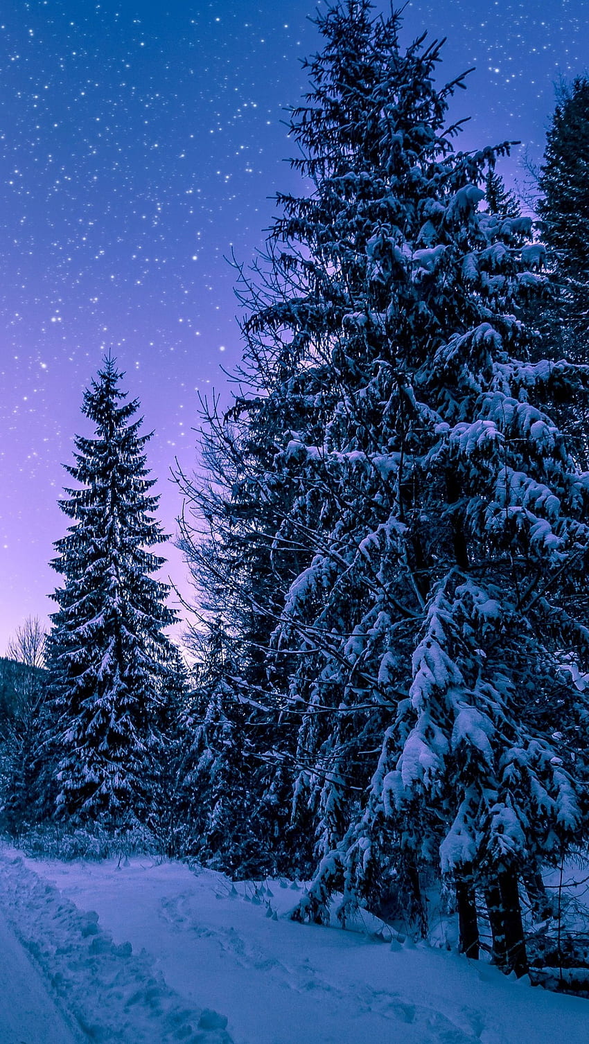 Winter-Samsung-Galaxie, Schnee-Galaxie HD-Handy-Hintergrundbild