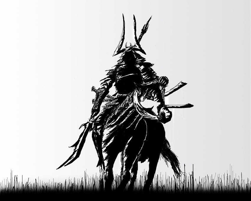 Samurai blanco y negro fresco. Carácter, Samurai Japonés Arte fondo de pantalla