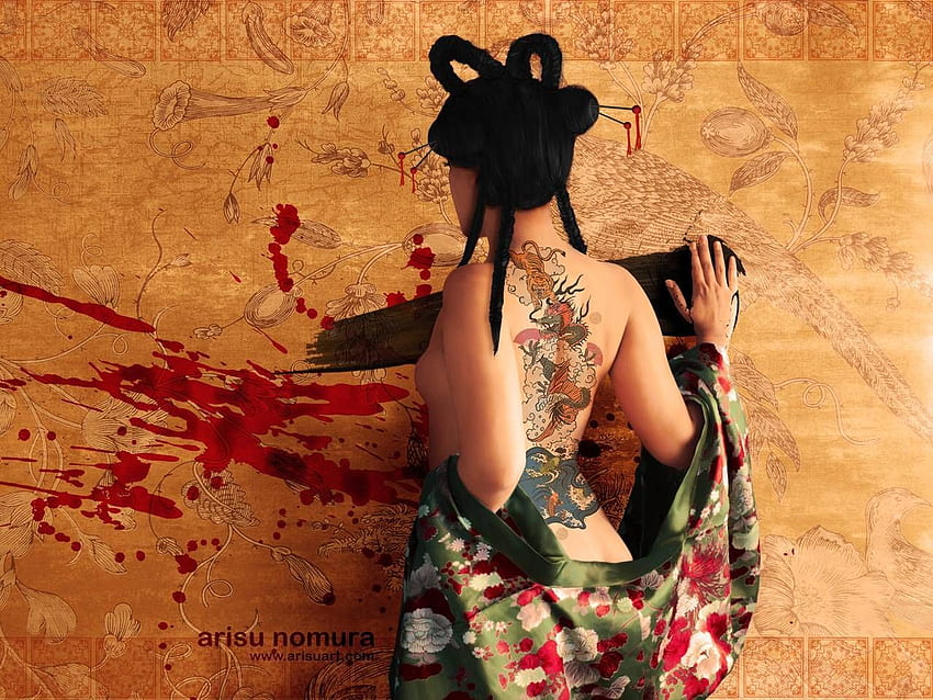 TATTOOED JAPANESE WOMEN. Japanese Girl, Japanese Girl Tattoo Style, Japanese Yakuza Female Art HD wallpaper
