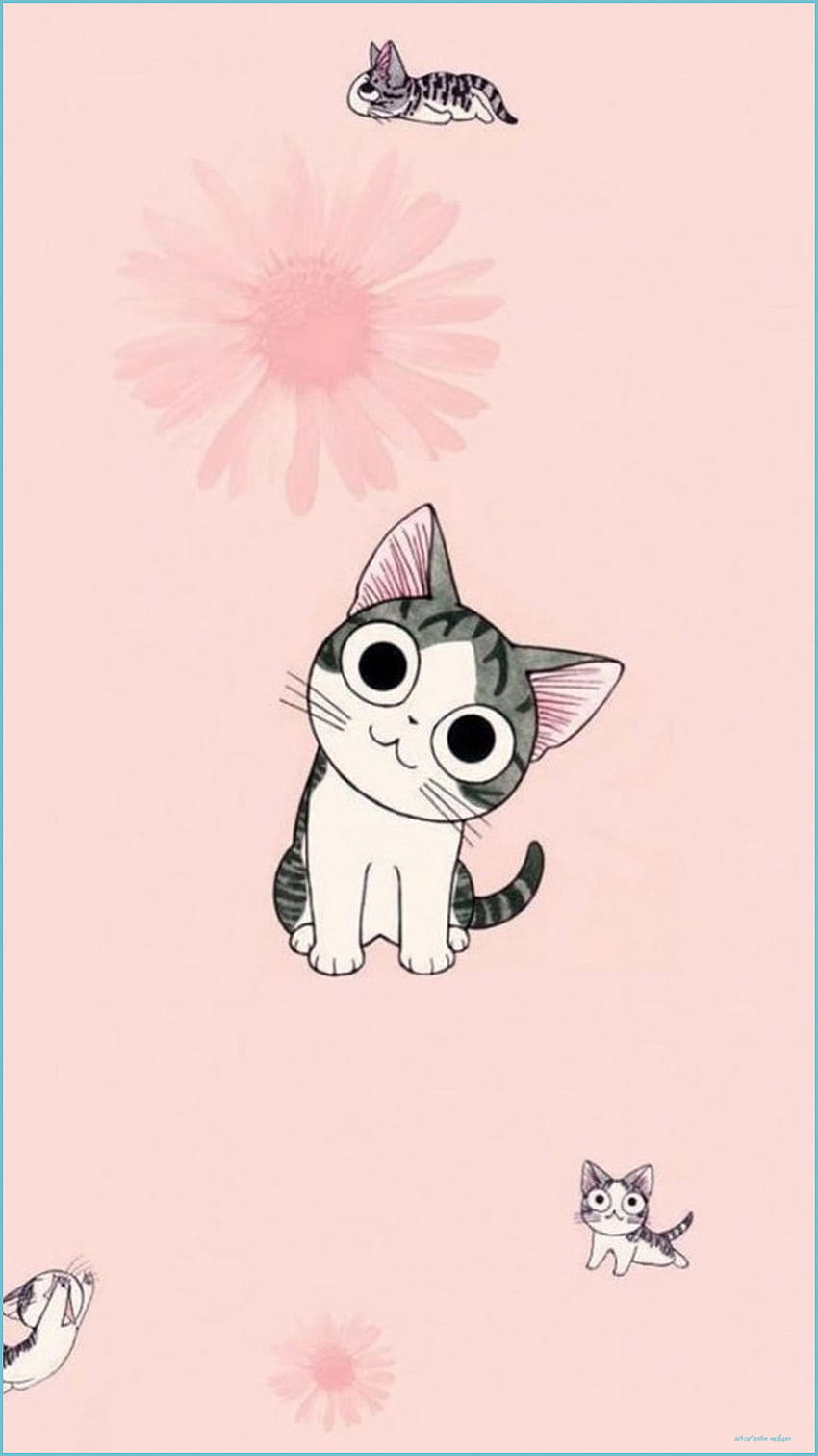 Gato de dibujos animados Kawaii - Top Gato de dibujos animados Kawaii - Cute Cat Cartoon fondo de pantalla del teléfono