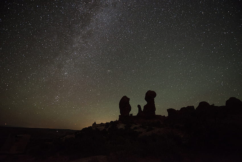 Milky way, starry night, silhouette, landscape HD wallpaper | Pxfuel