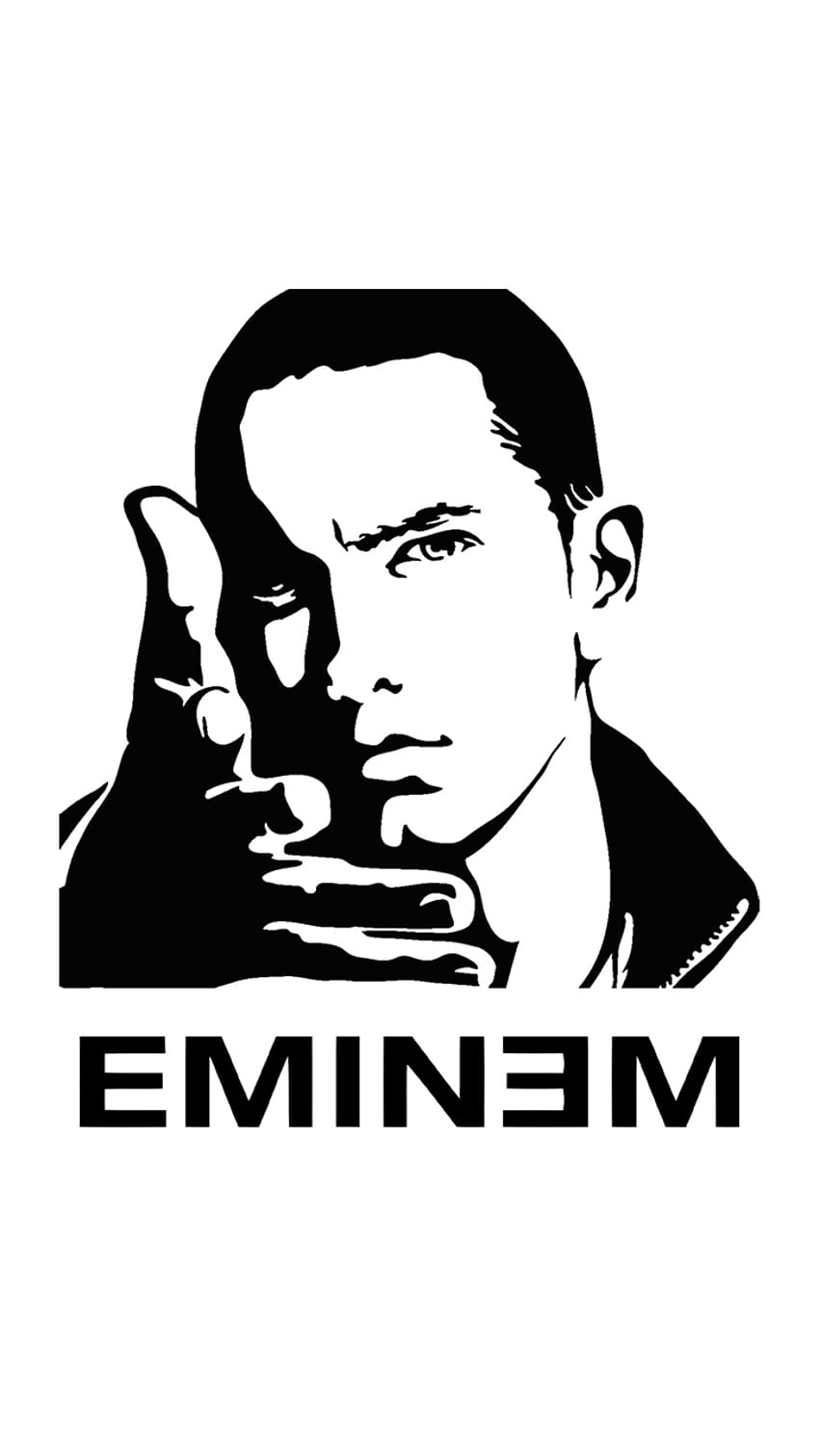 Eminem, white, black HD phone wallpaper