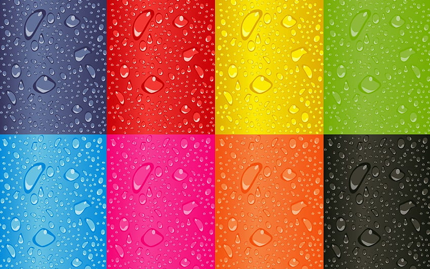 Water, Rainbow, Drops, Texture, Textures, Color HD wallpaper