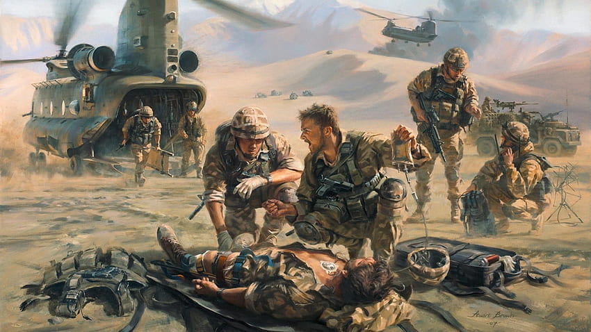 이라크 미국 구조 삽화 Ch 47 Chinook Wounds, 베트남 전쟁 예술 HD 월페이퍼