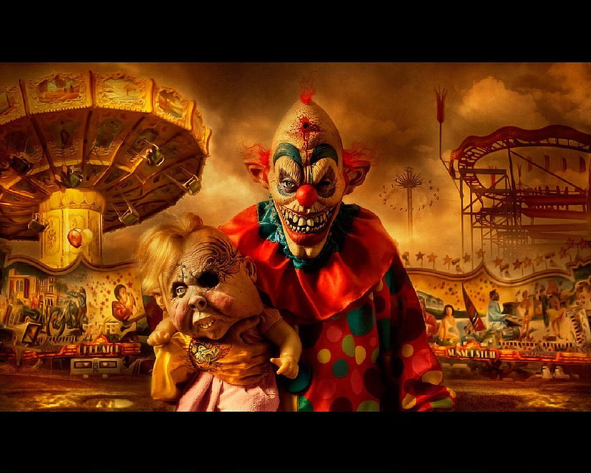 Clown and Background, Scary Clown Face HD wallpaper
