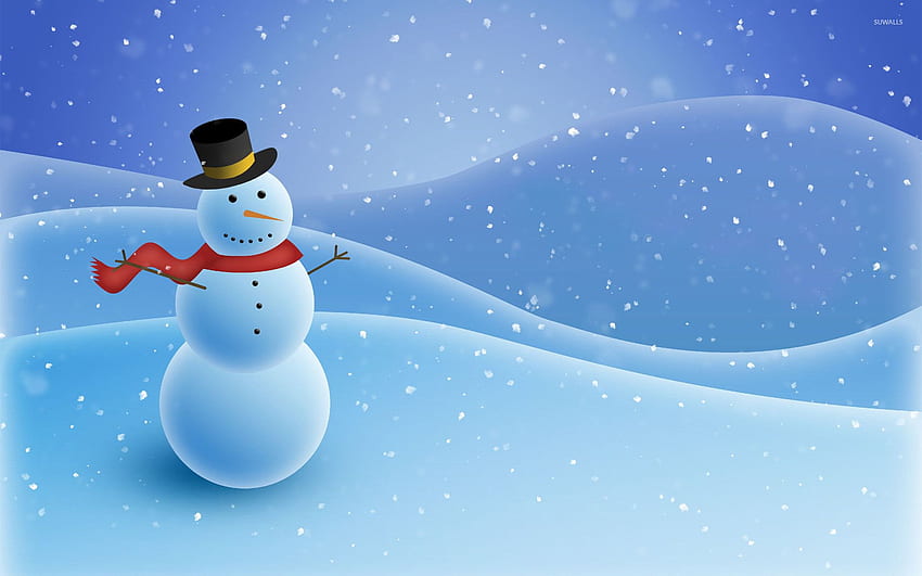 Bonhomme de neige d'hiver, fond, dessin animé de neige Fond d'écran HD