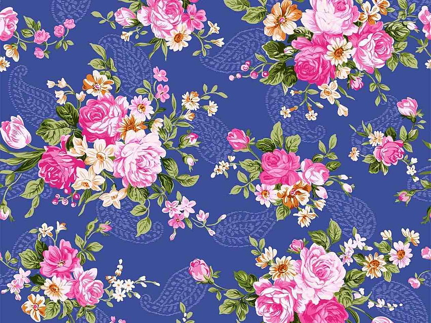 blue vintage floral pattern tumblr