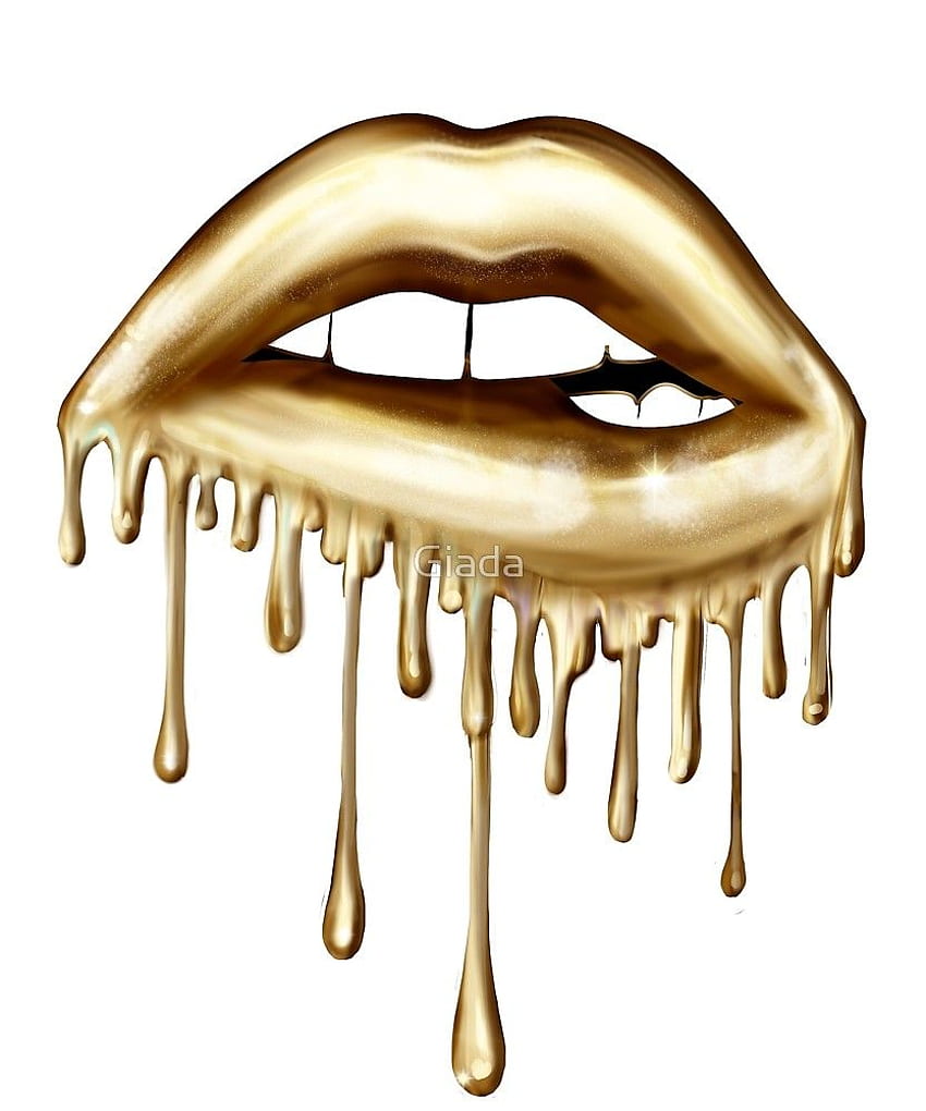 Gold Lips - , Gold Lips Background on Bat HD phone wallpaper