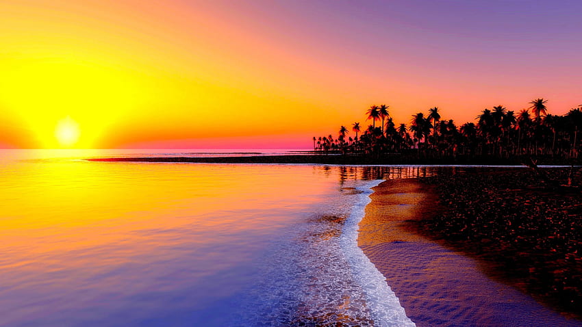 Colorful Sunset , Sharp Sunset HD wallpaper