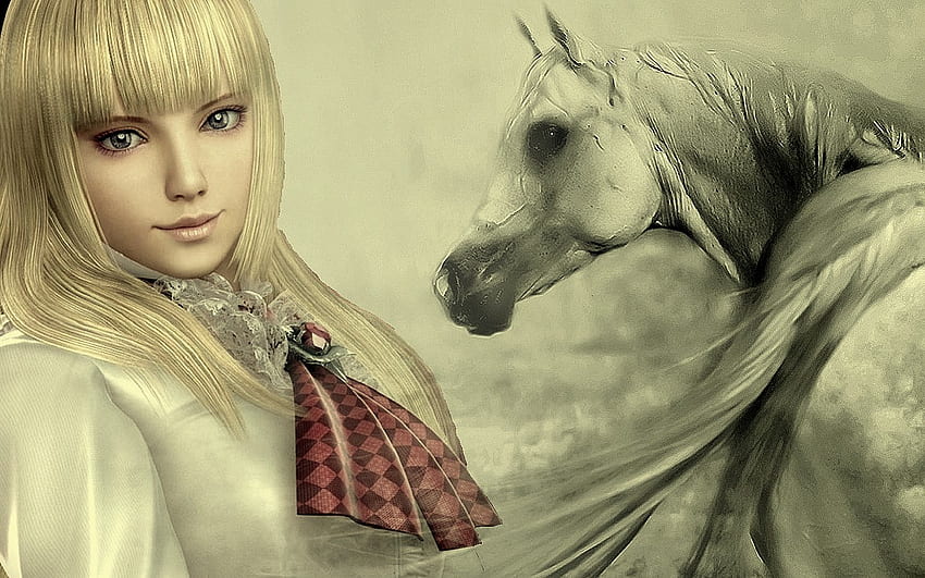 My little ponny, women, white, fantasy, hors HD wallpaper