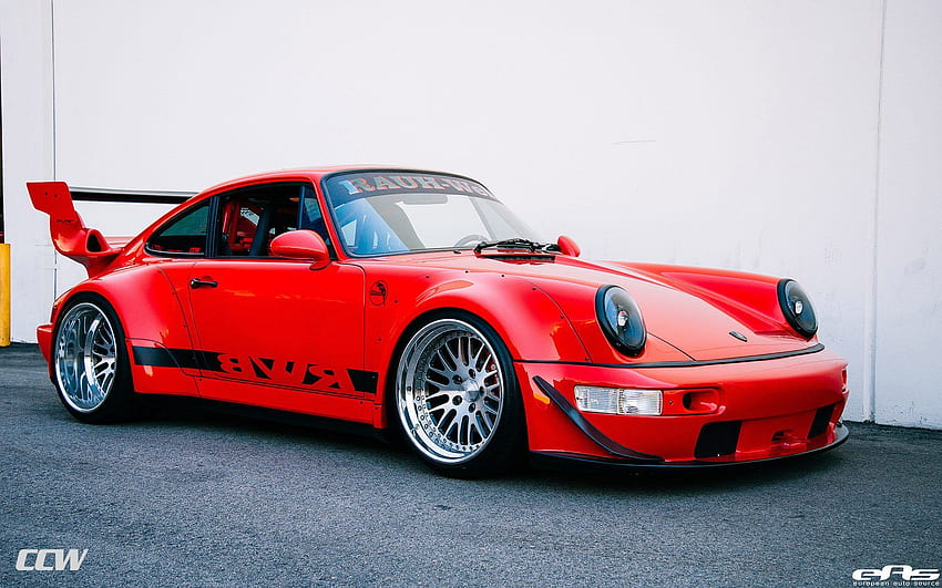Red RWB Porsche 964 Turbo - CCW Classic HD wallpaper