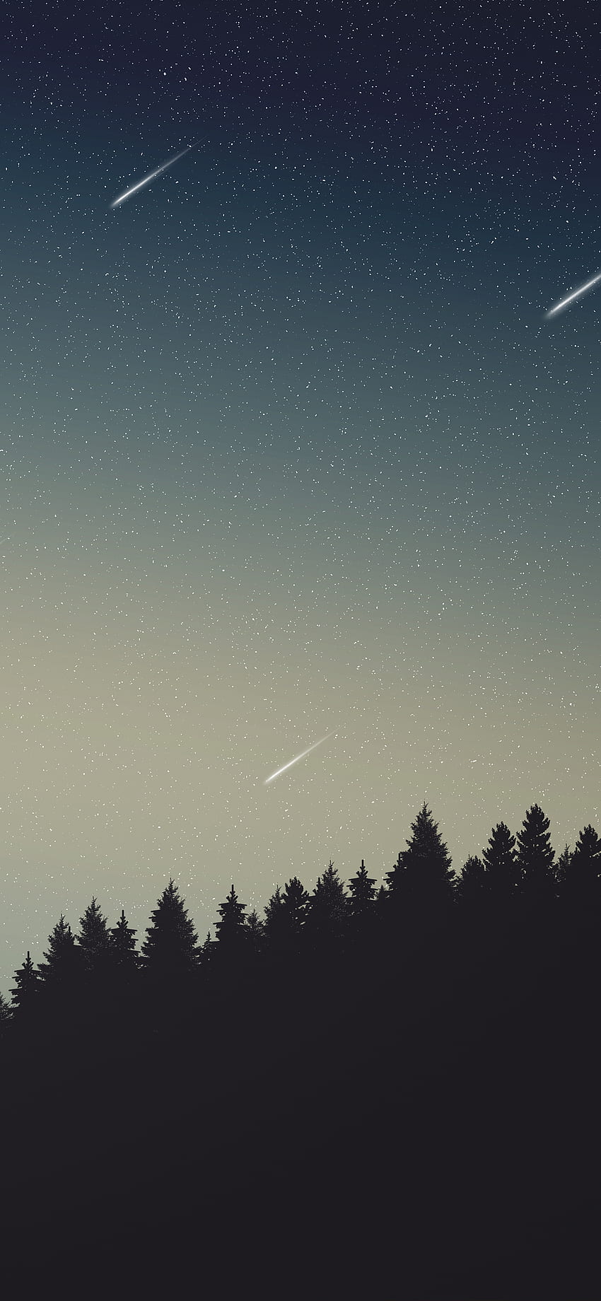Open Sky Trees Shooting Stars iPhone XS MAX , , Background, and HD phone wallpaper