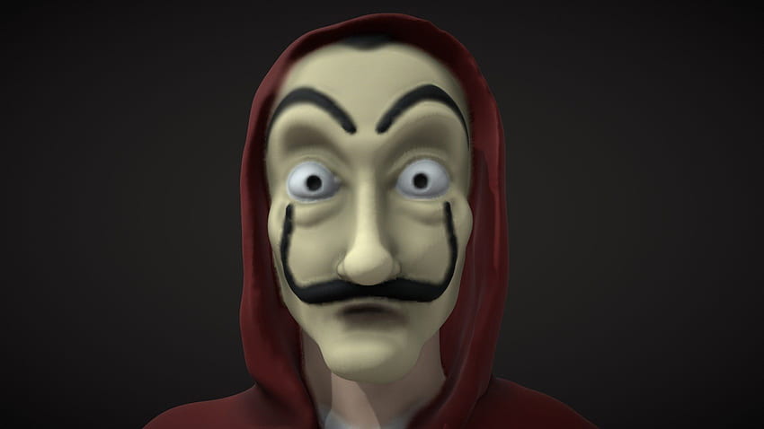 Máscara de Dali - Money Heist - Modelo 3D fondo de pantalla