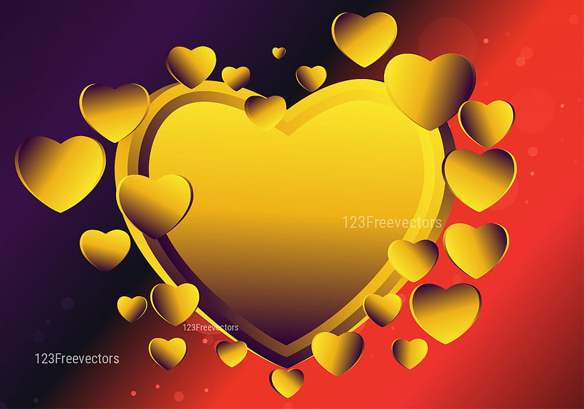Red Purple and Yellow Heart Background Vector , Cool Purple and Yellow HD  wallpaper | Pxfuel