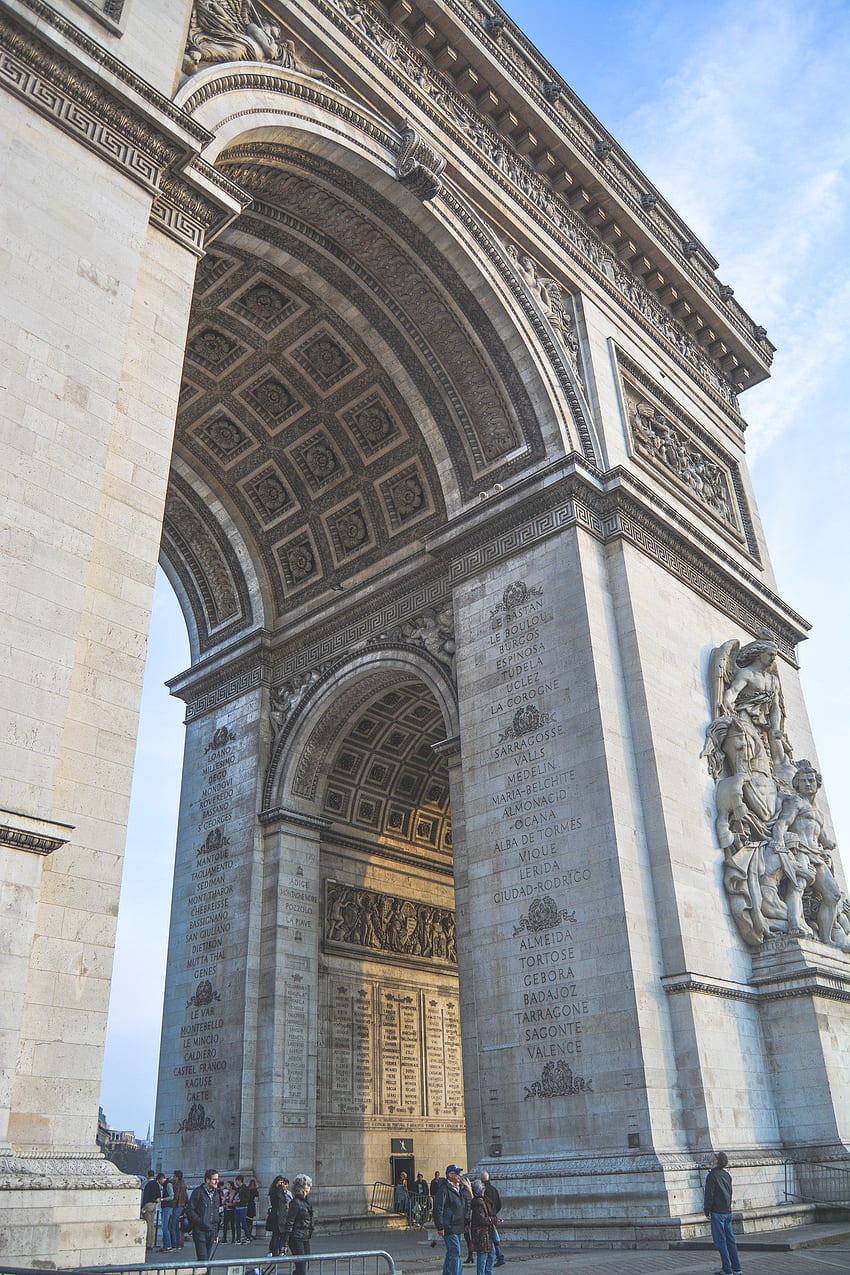 Посещение на Триумфалната арка в Париж - пътуване, естетическа архитектура HD тапет за телефон