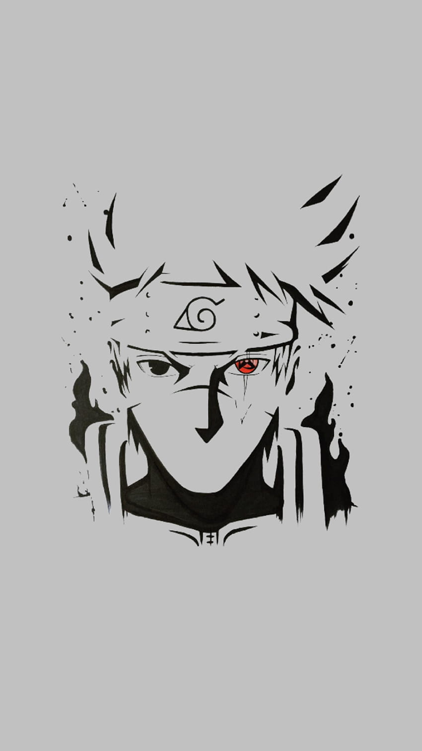 Naruto Kakashi Grau, Sasuke, Sakura, Japanisch, Japan, minimalistisch, Schwarz und Weiß, Weihnachten, Anime, Naruto Shippuden HD-Handy-Hintergrundbild