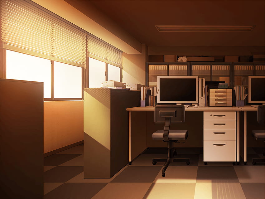 Hãy chiêm ngưỡng phong cảnh Anime đầy màu sắc trong văn phòng thông qua hình nền HD này! Cảm giác ngồi làm việc cũng sẽ trở nên vui tươi hơn.