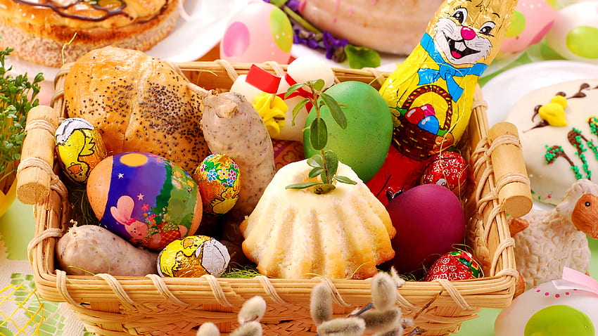 Food, Easter, Vegetable, Gift Basket HD wallpaper