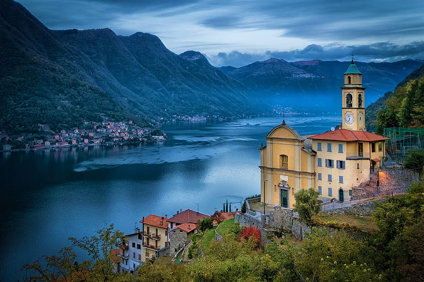 Lake Como and Background, Lake Como Italy HD wallpaper