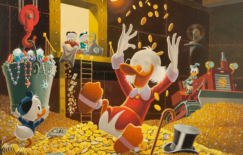 coins, disney, Scrooge McDuck, ducktales, Donald HD wallpaper